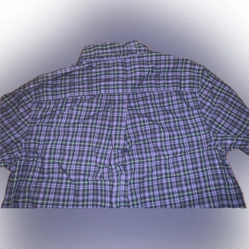 Ralph Lauren Blue Label Youth Plaid Checked Button Collar Shirt Pony XL 18-20